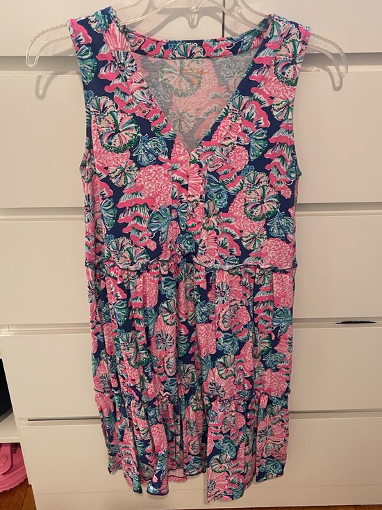 Lilly Pulitzer Dresses & Skirts - Lilly Pulitzer Lorina Tiered Swing Dress Oyster Bay Navy Shroom View